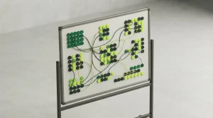 Magnettafel mit farbigen Kreisen zur Darstellung mehrerer Sportereignisse